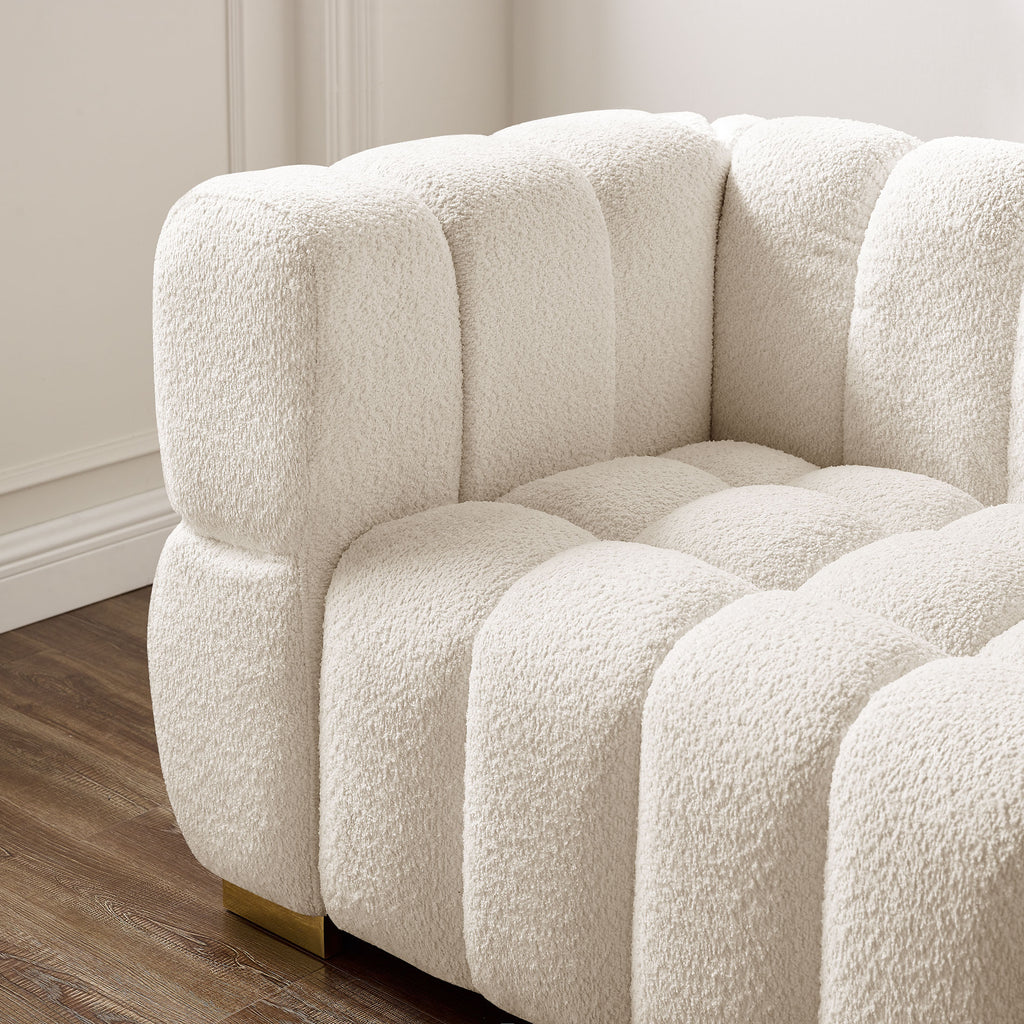 White Button-Tufted Armchair B835