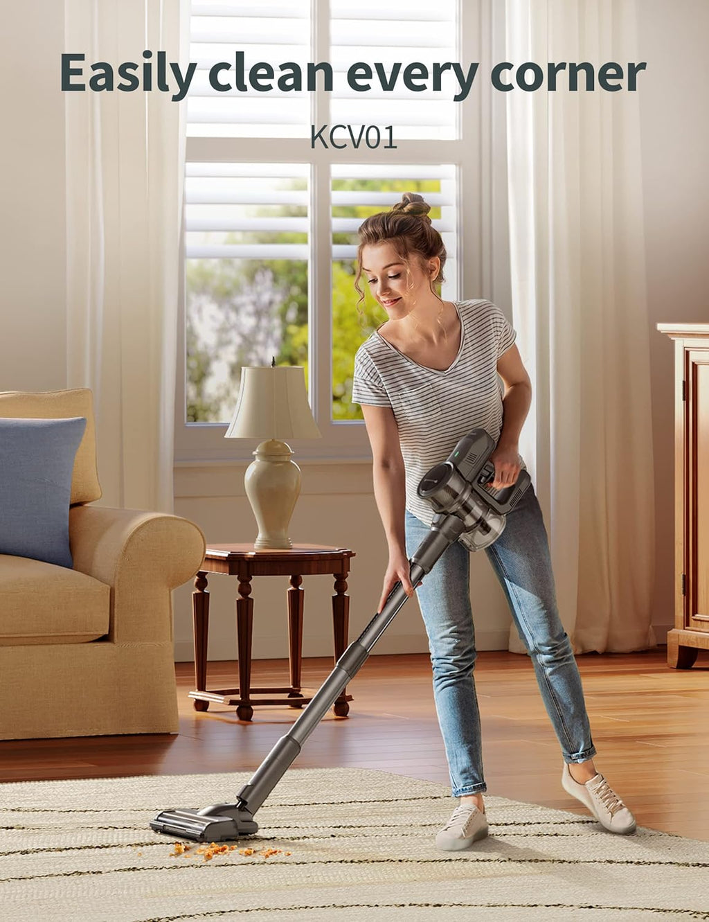 Cordless Stick Vacuum Cleaner 4 in 1, Grey L761