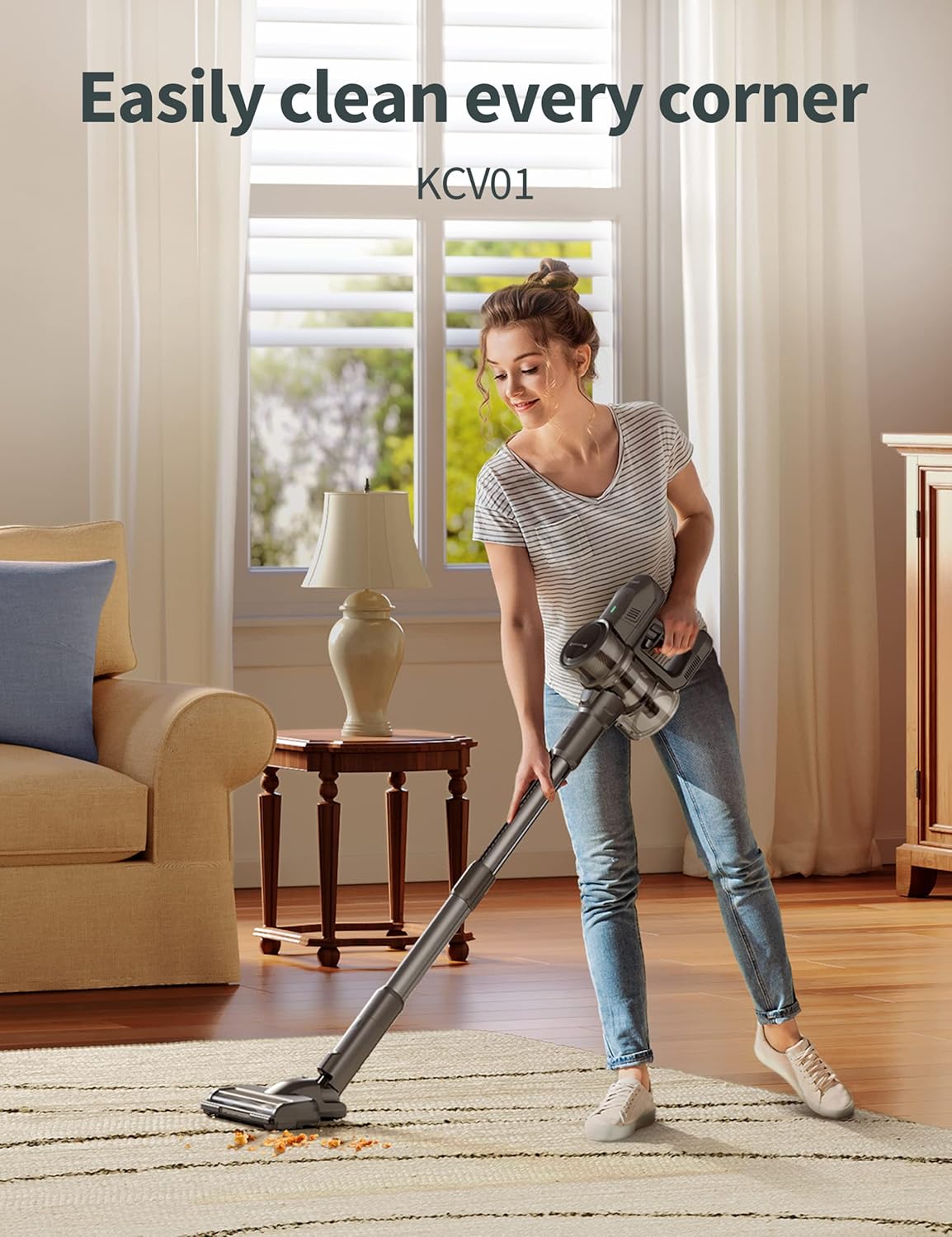 Cordless Stick Vacuum Cleaner 4 in 1, Grey L761