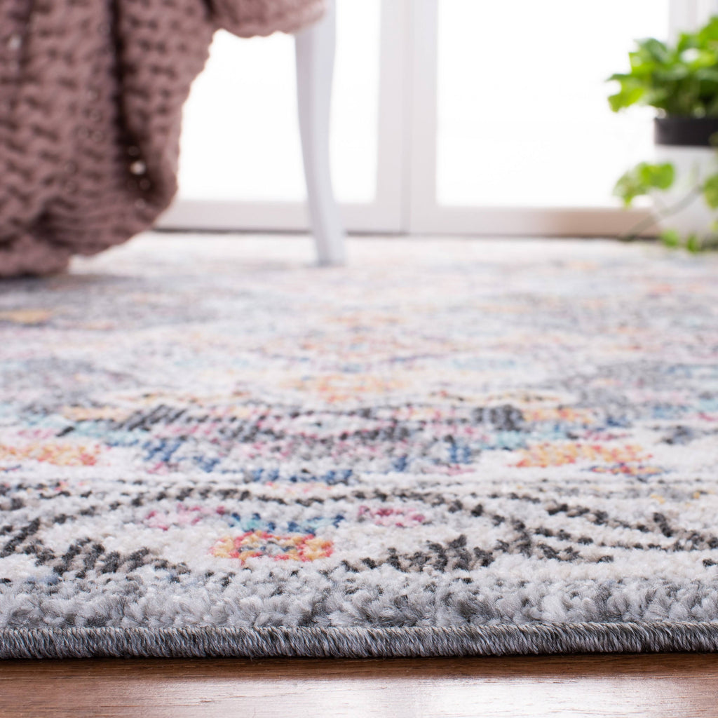 Ivory / Grey Round Rug W12509