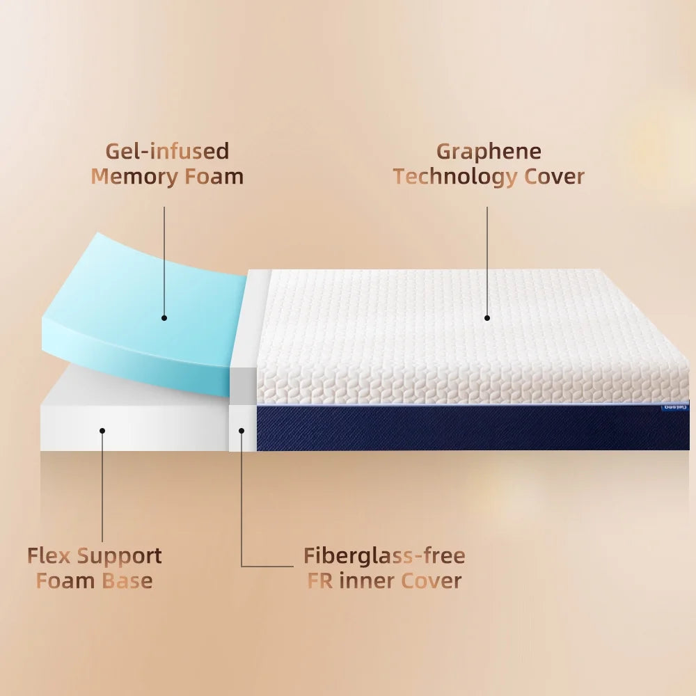 Cooling Gel Memory Foam Hybrid Mattress, 6 Inch Twin A752