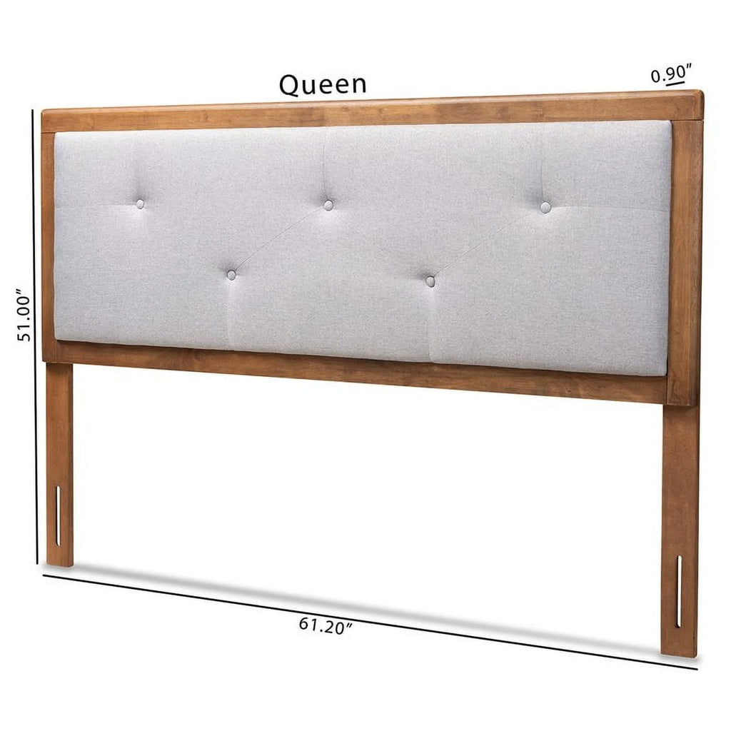 Light Gray Brown Wood Full Size Headboard Q72215