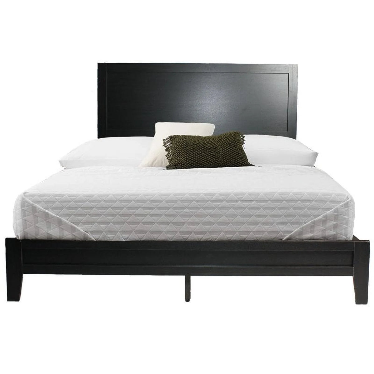 Black Wood Queen Platform Bed I621