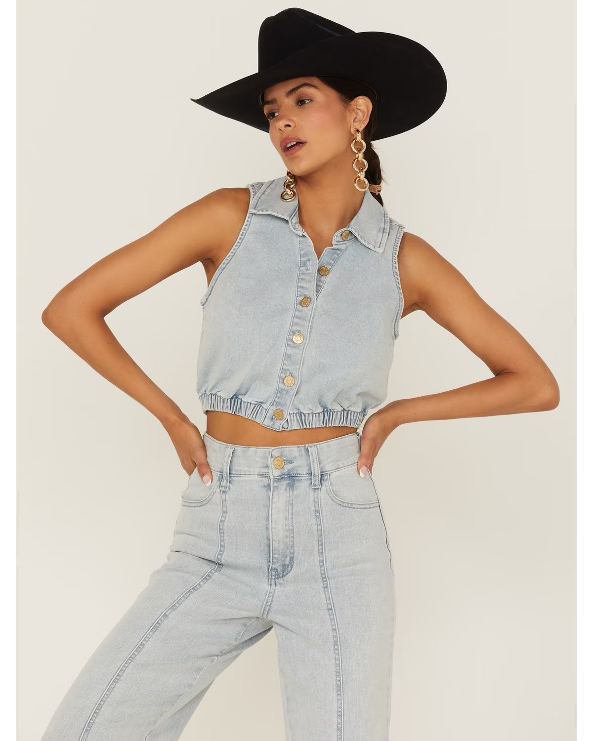 Union Crop Top Blue Large Q73925