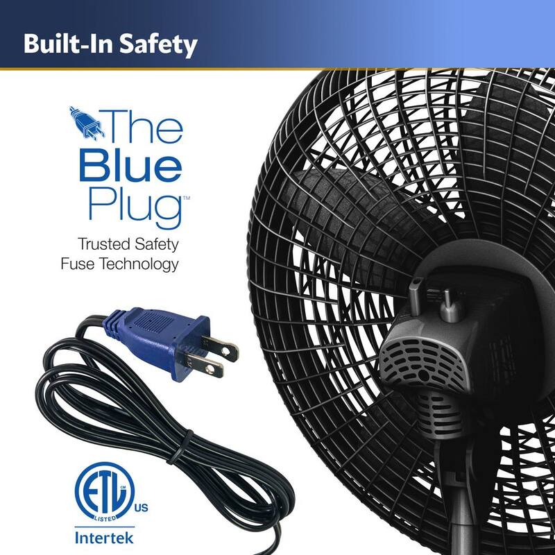 Black 3 Speed Oscillating Pedestal Fan U483