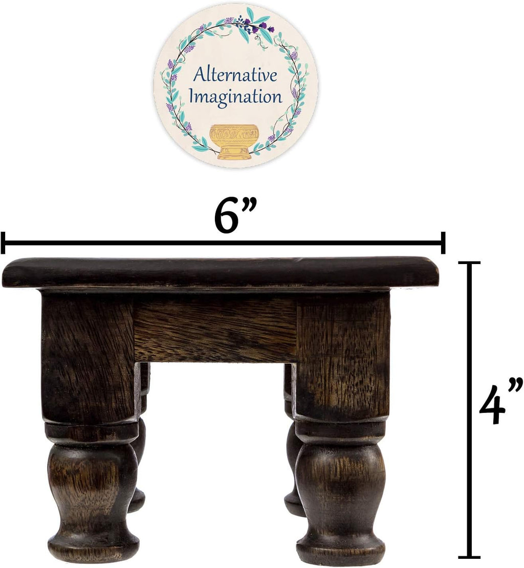 Painted Black Carved Wooden Altar Table with Gold Design Z3529