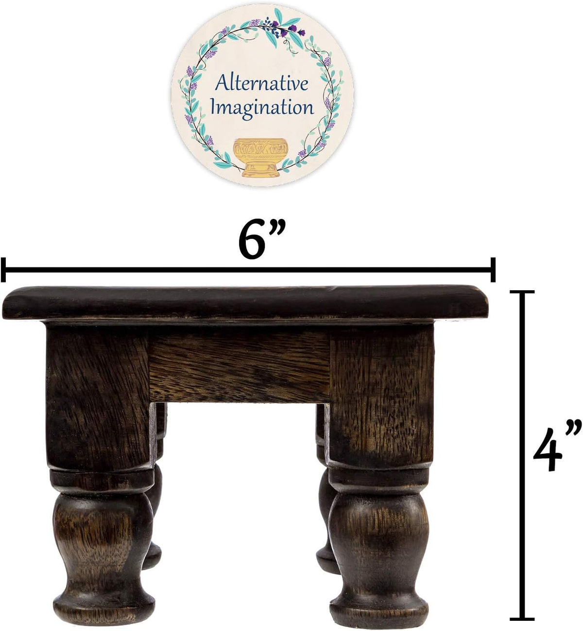 Painted Black Carved Wooden Altar Table with Gold Design Z3529