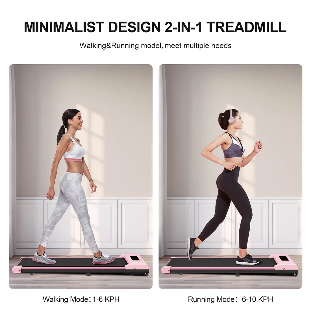 Portable Motorized Treadmill 6.25MPH 265 Lb Capacity Pink E165427