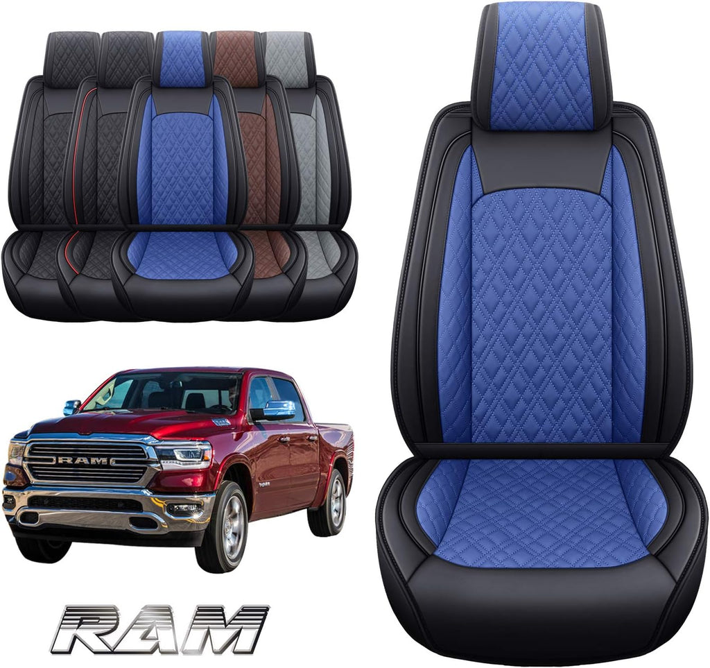 Black-Brown Waterproof Leather Car Seat Covers Full Set Q320078