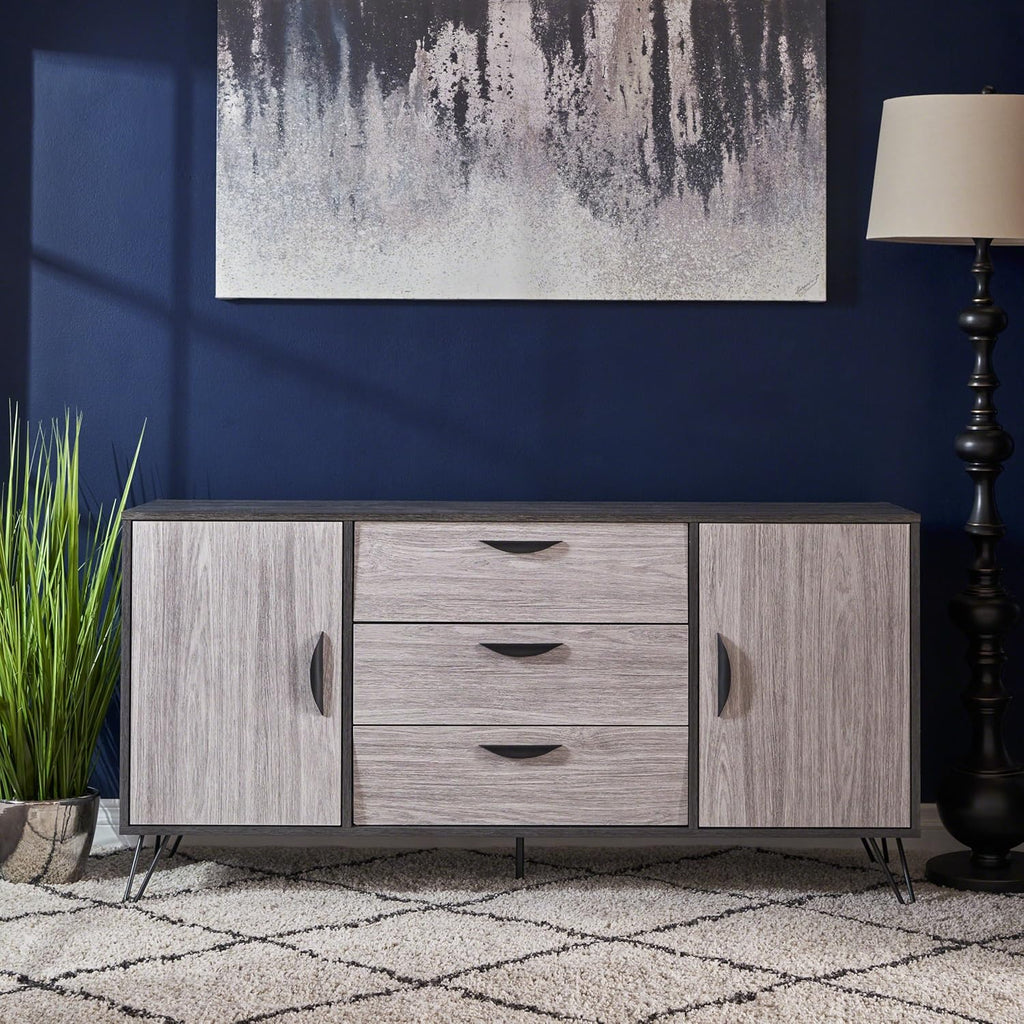 Mid-Century Modern Faux Wood Cabinet U524120