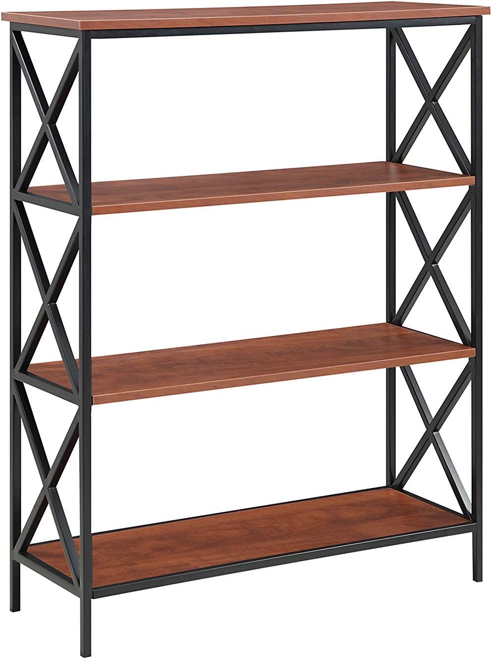4-Tier Bookcase, Barnwood/Black B68212
