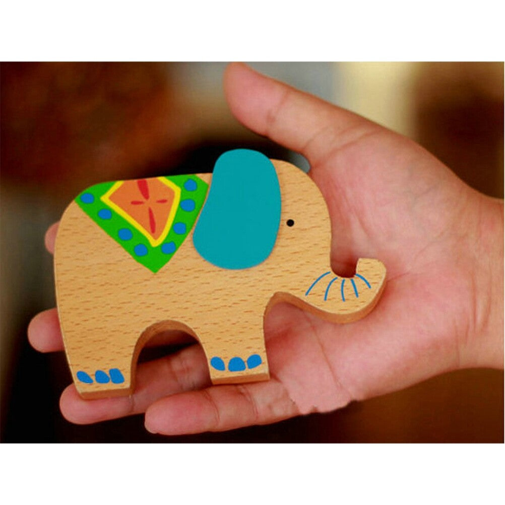 Wooden Stackable Building Blocks Set Educational Toys (Elephant) O367068