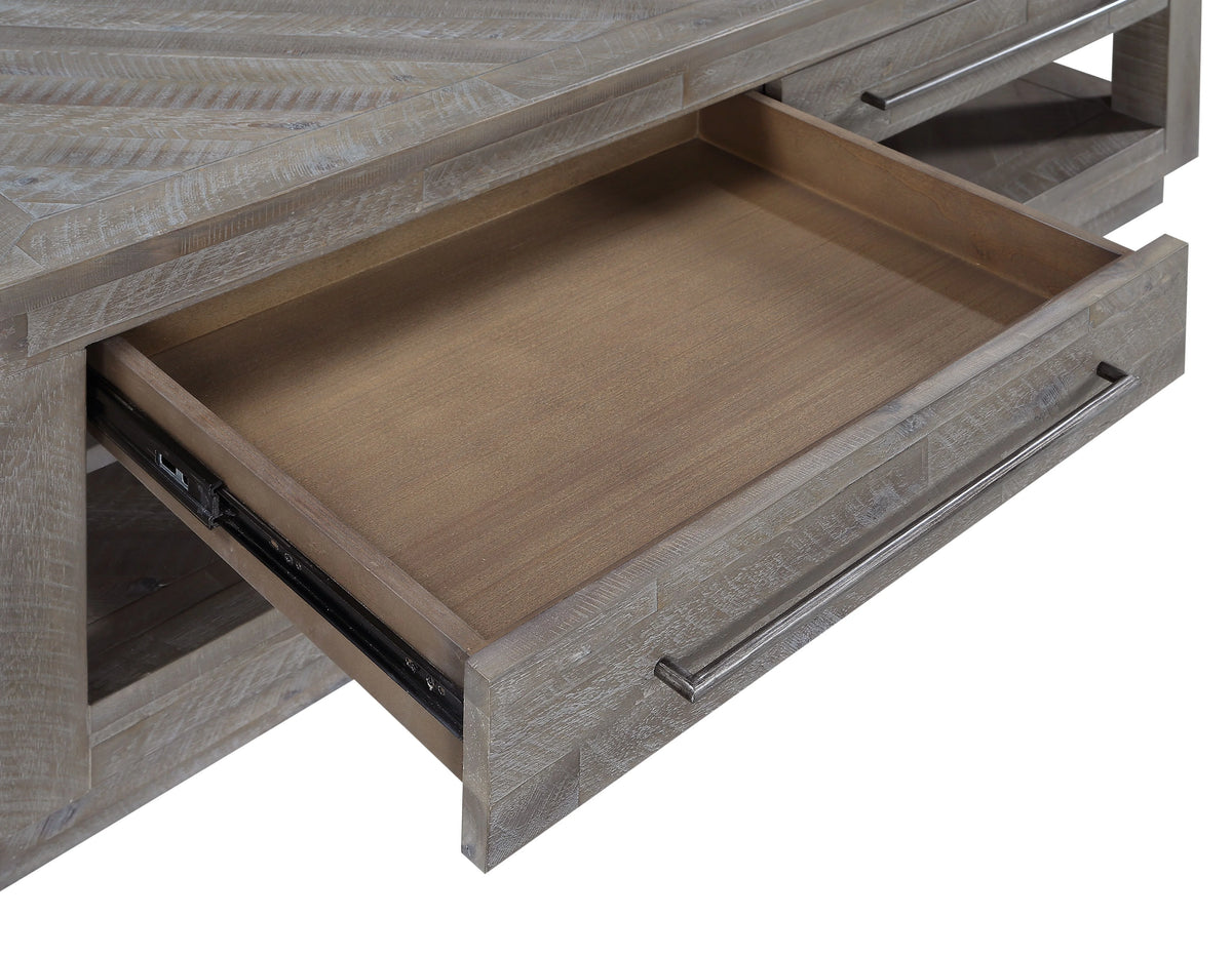 3PC Rectangular Coffee, End & Console Table in Rustic Latte Q25291