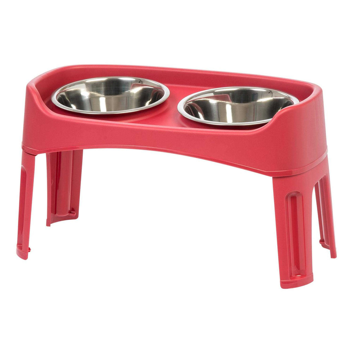 12 inch Elevated Dog Bowls with 2 Qt Stainless Steel Bowls E22936