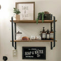 Rustic Industrial Pipe Wall Floating Shelf Wooden Shelving Unit R84837