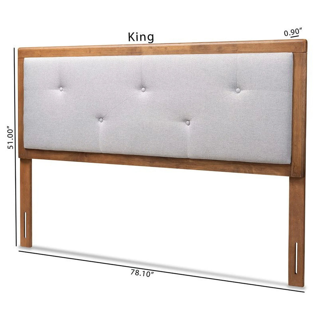Light Gray Brown Wood Full Size Headboard Q72215