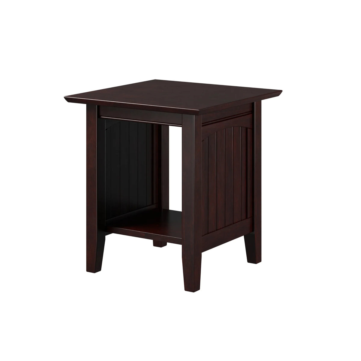 Solid Hardwood End Table Set of 2 Black Espresso O388