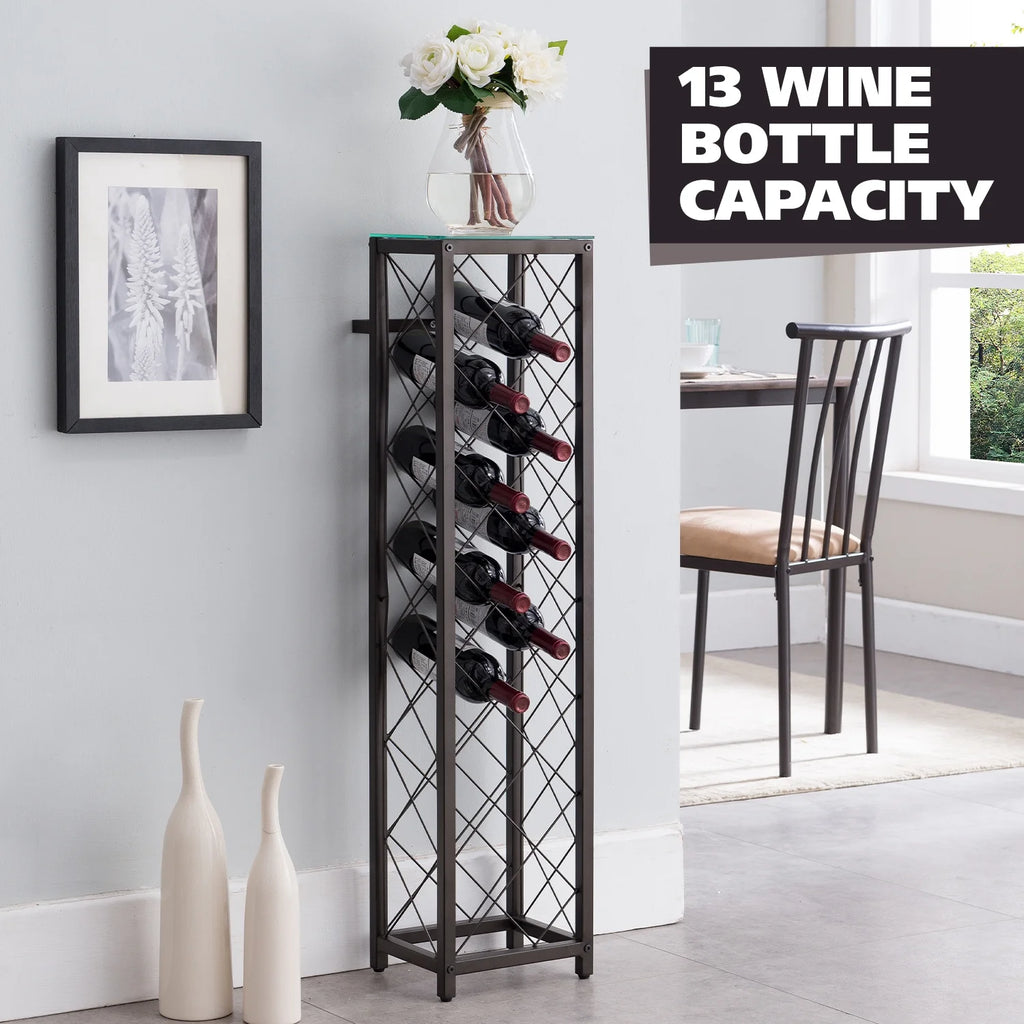 Free Standing Metal Wine Rack Storage Tower U952339