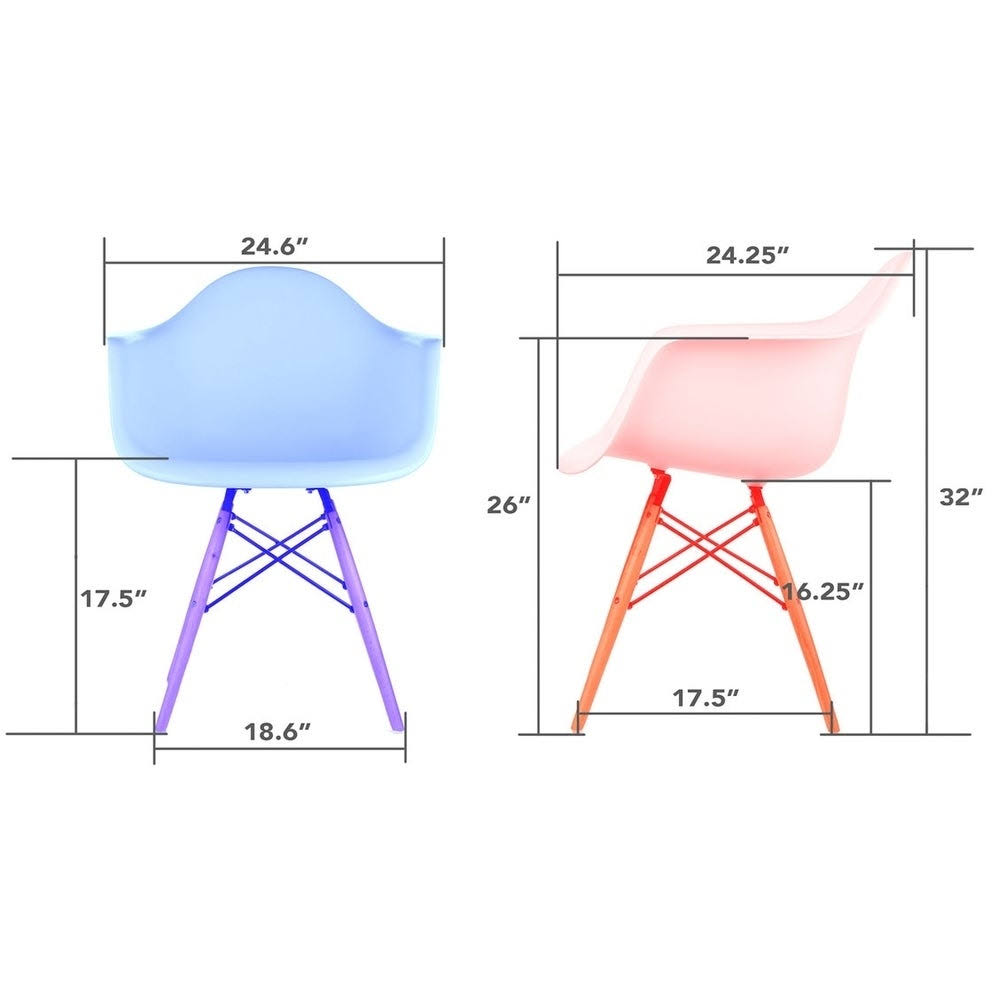 Set of 4 Black Molded Plastic Dining Arm Chair A919