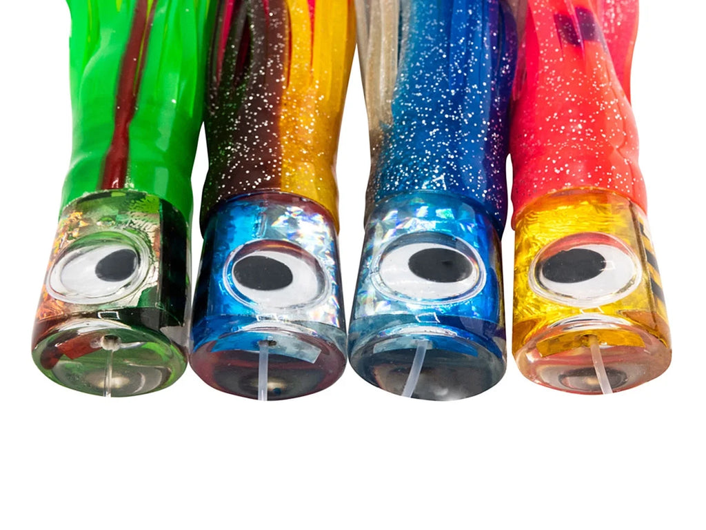 12″ Chugger Head Trolling Lures Set of 4 with Carrying Case I5646