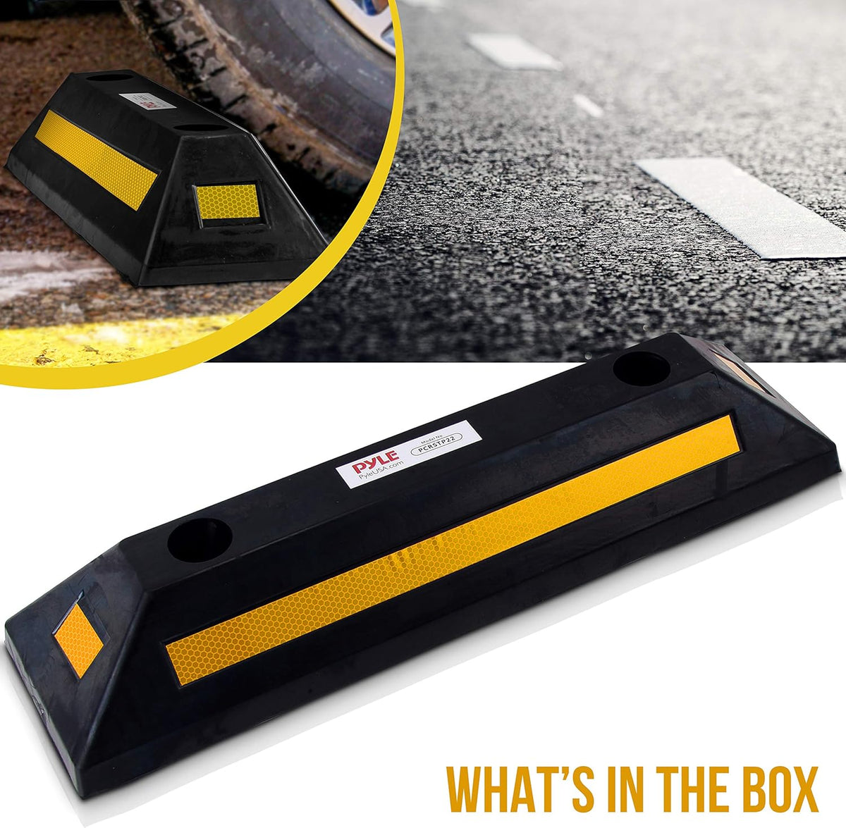 Heavy Duty Rubber Parking Stopper, Pack of 2 J201