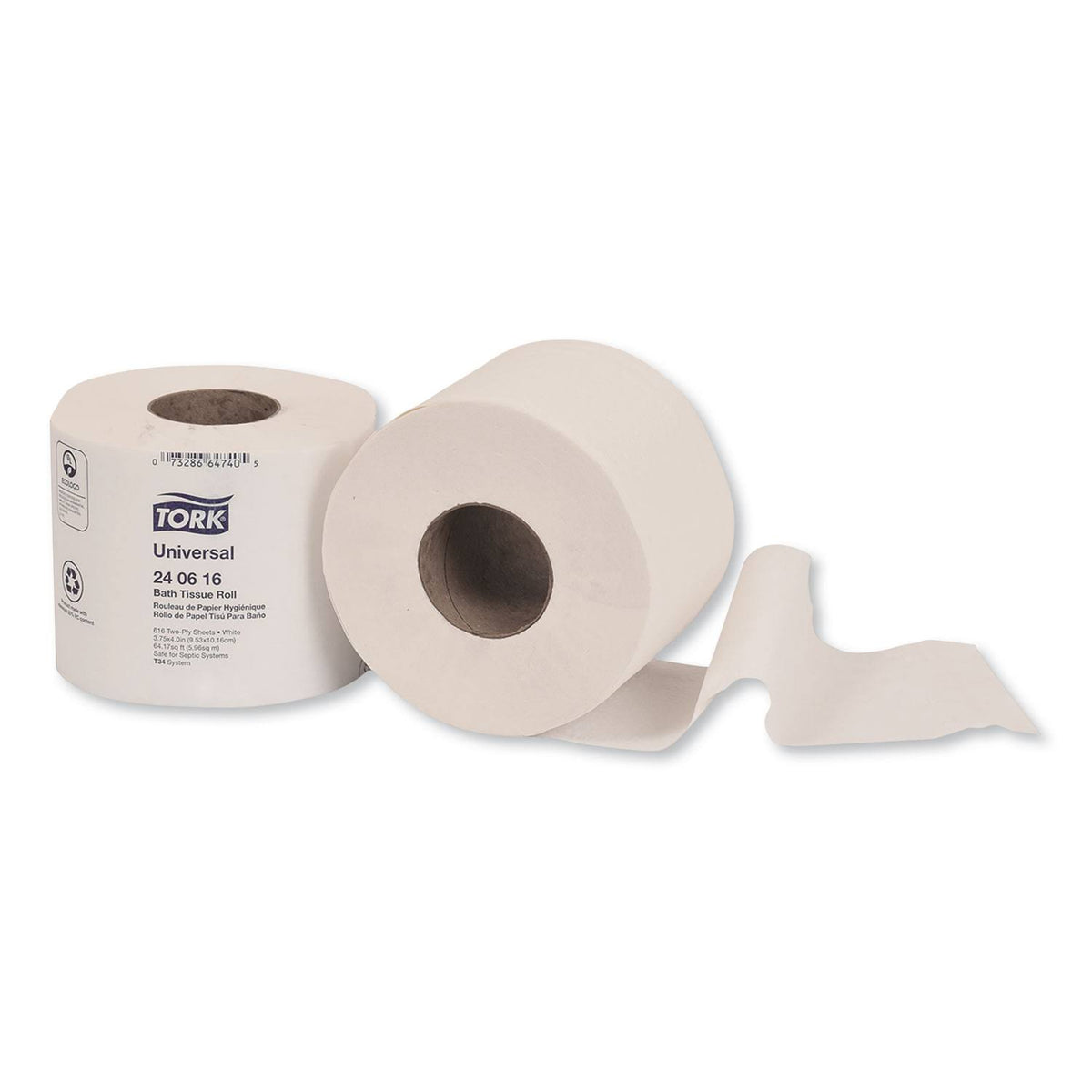 White 2-Ply Bath Tissue, 616 Sheets/Roll, 48 Rolls/Carton M40508