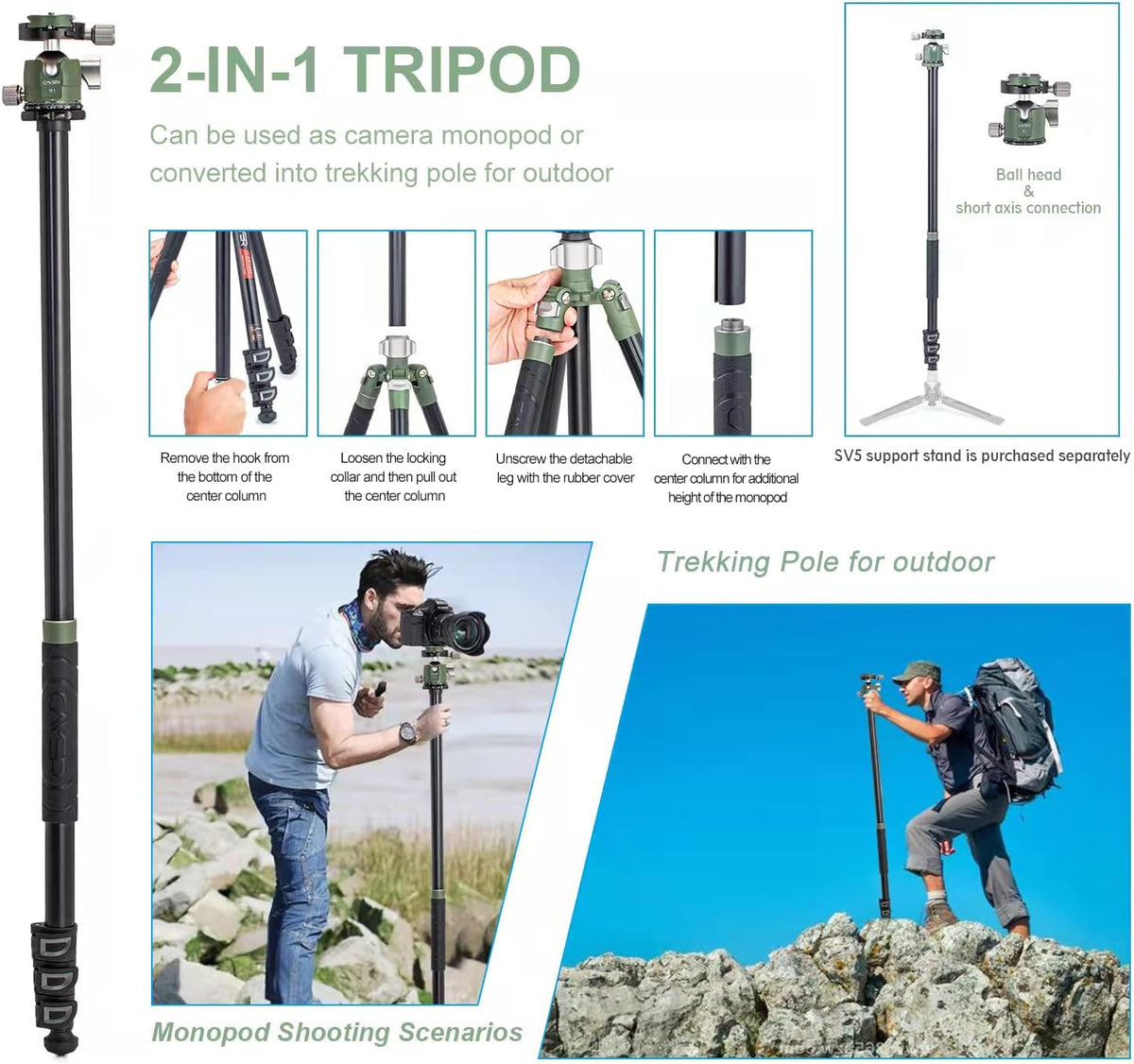 Aluminium 4-Section Camera Tripod with Ball Head N25836