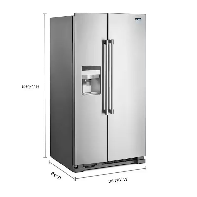 24.5 cu. ft. Side by Side Refrigerator Stainless Steel with Ice and Water Dispenser D83747