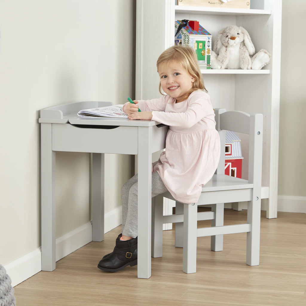 Wooden Lift-Top Desk & Chair M259