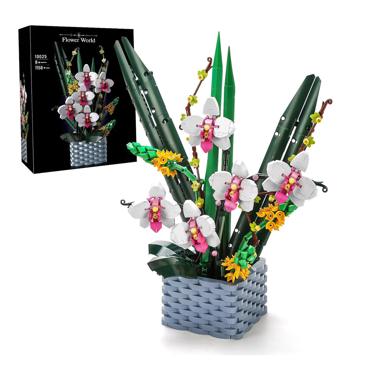 Orchid Flower Basket Building Block Set 1158PCS C930