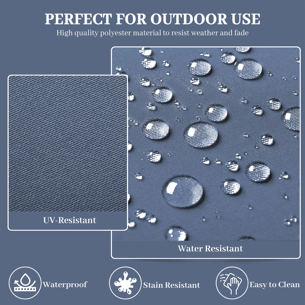 Waterproof Outdoor Seat Cushions Set of 4 Navy Blue X499