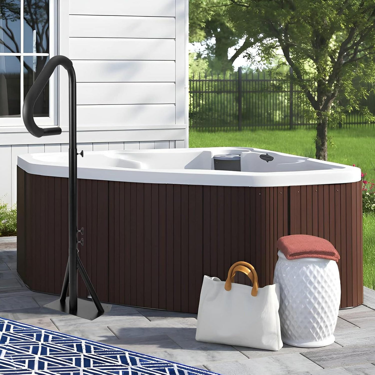 Hot Tub Handrail 63" Heavy Iron Spa Side Step A169327