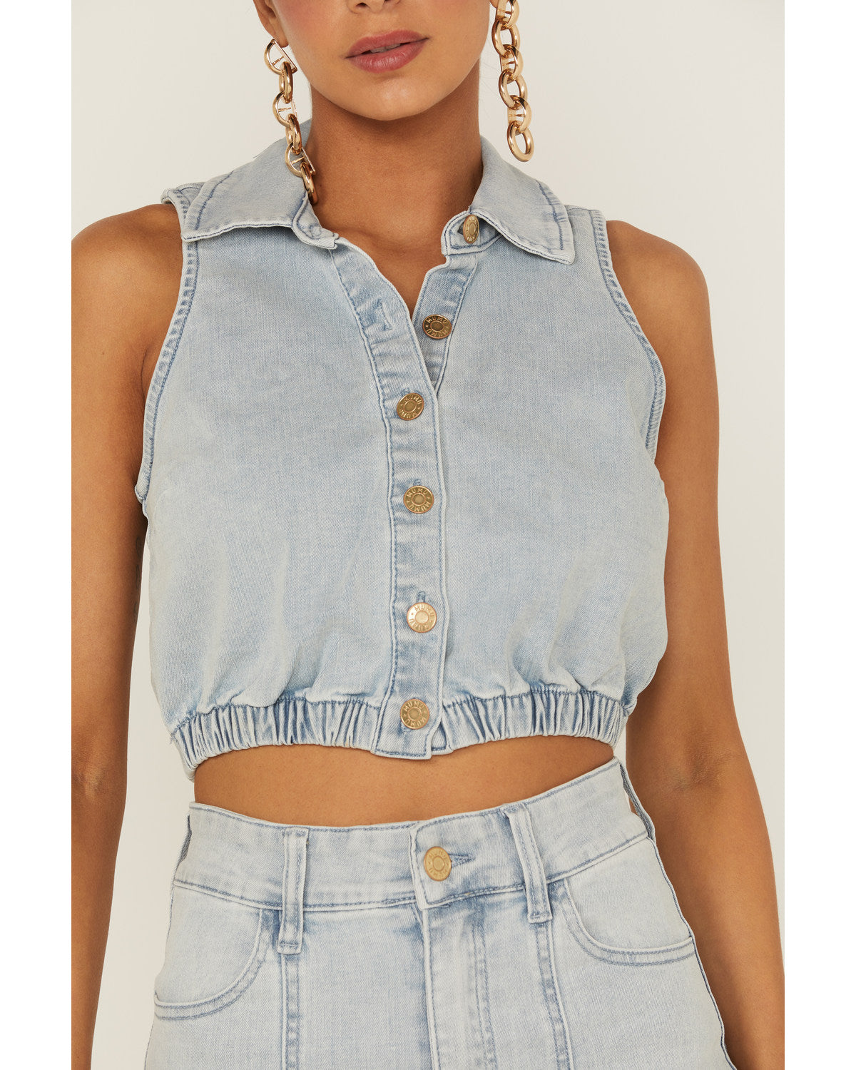 Union Crop Top Blue Large Q73925