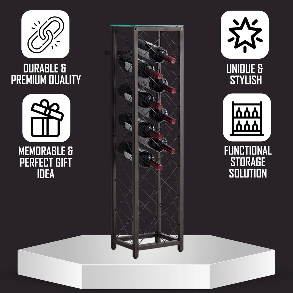 Free Standing Metal Wine Rack Storage Tower U952339