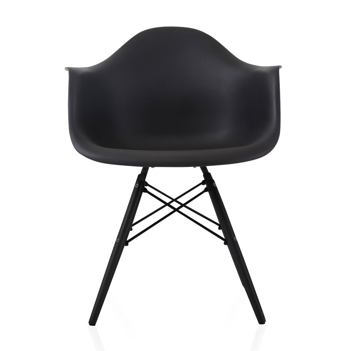 Set of 4 Black Molded Plastic Dining Arm Chair A919