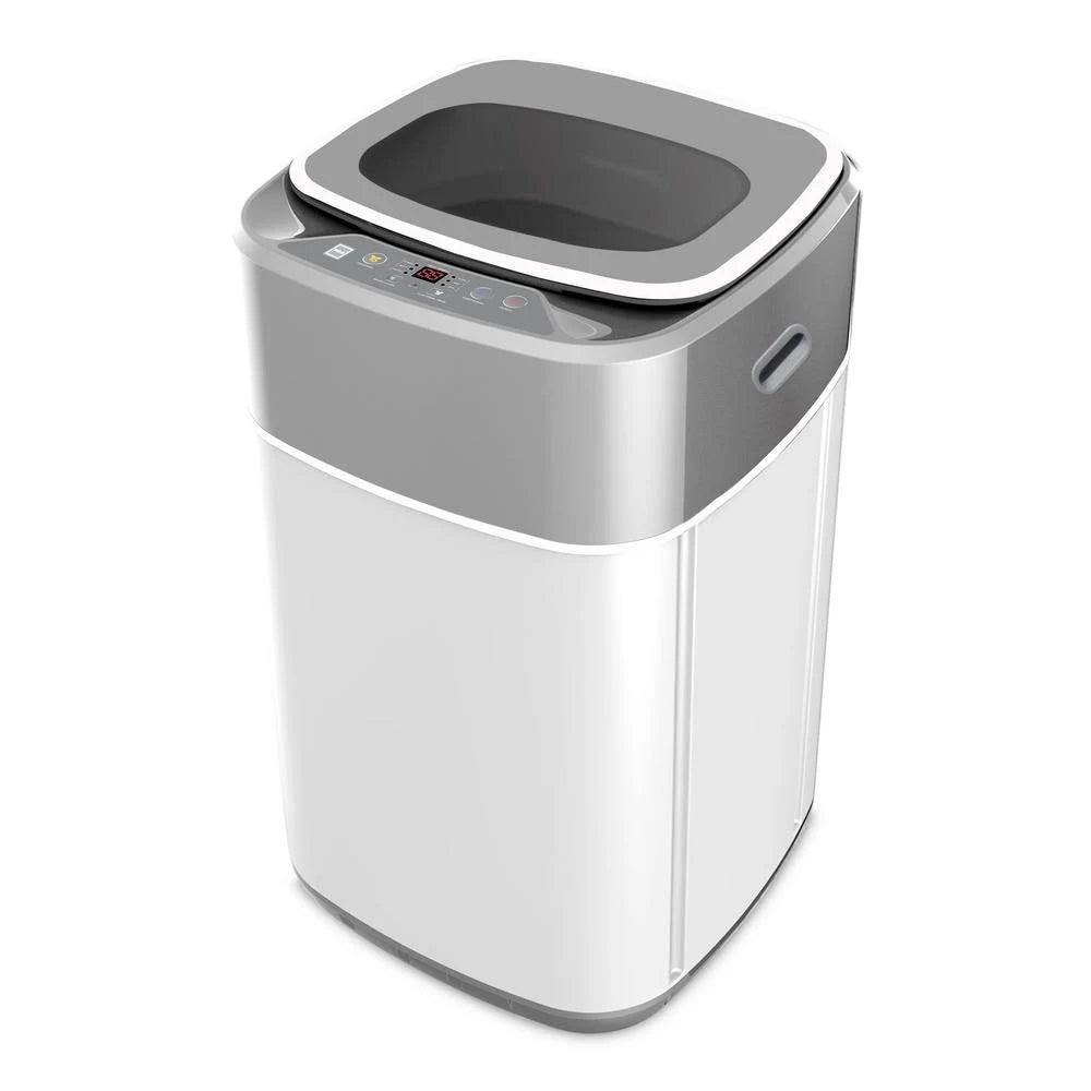 Grey Compact Top Loading Washing Machine with Stainless Steel Drum A3213
