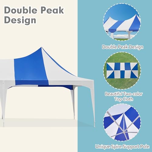 White 26x19ft Heavy Duty Canopy Tent with 8 Removable Sidewalls N4796