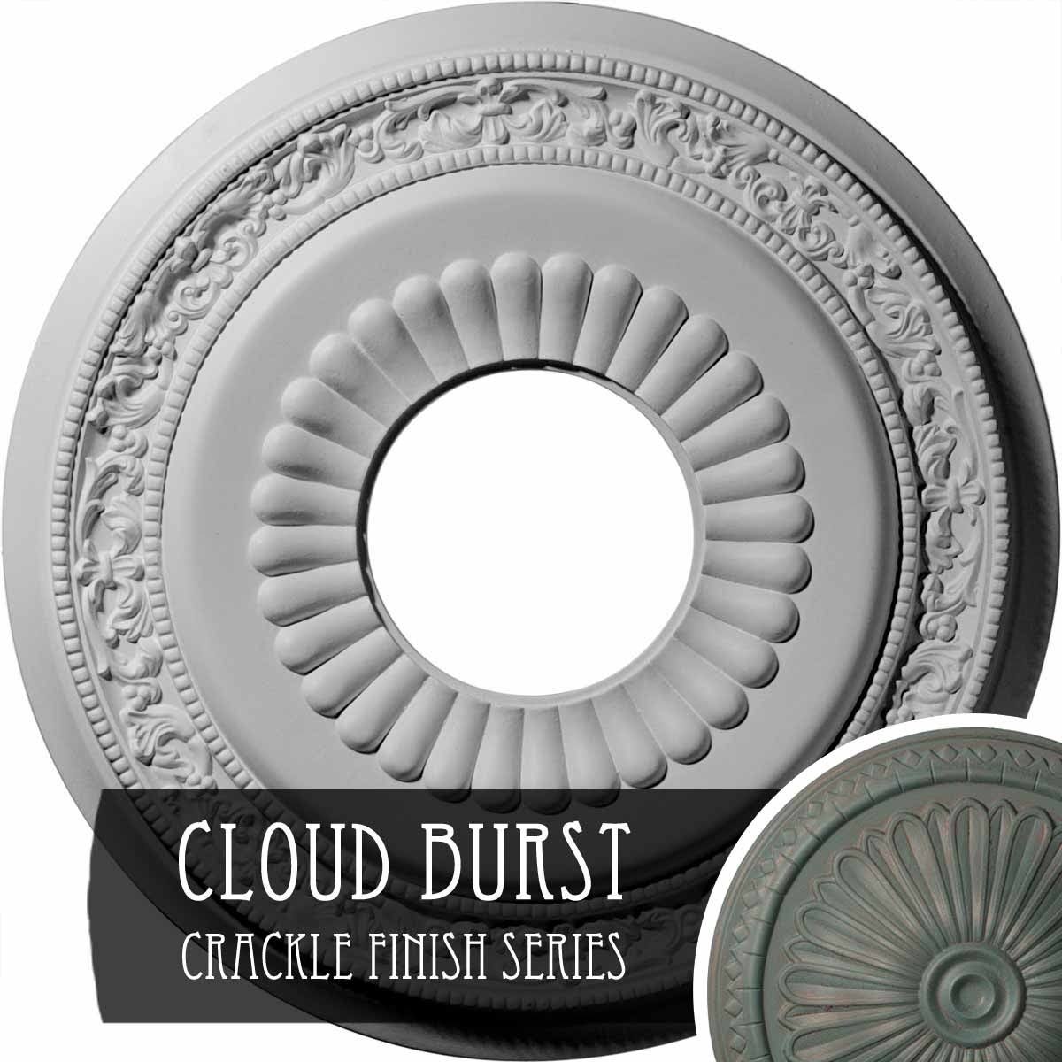 20 5/8 inchod x 6 1/4 inchid x 1 3/8 inchp Hand-Painted Ceiling Medallion K240