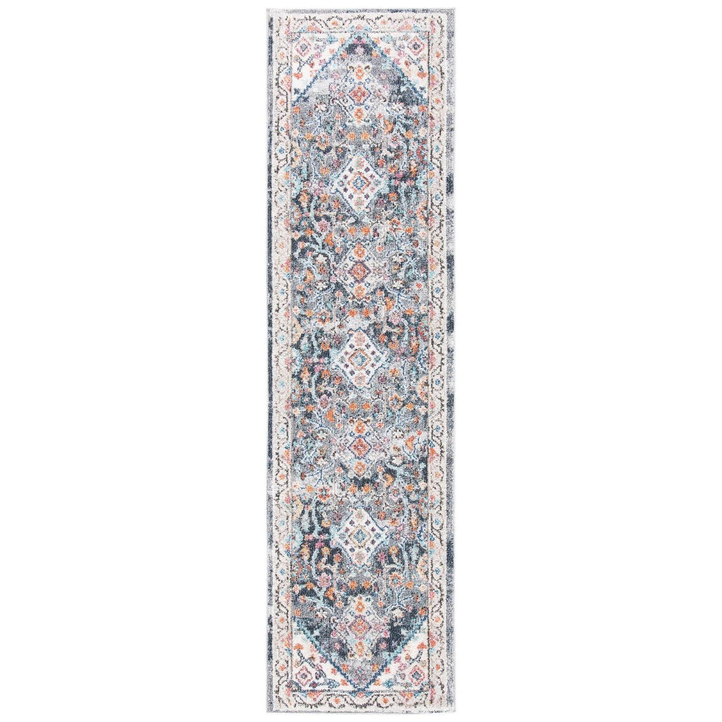 Ivory / Grey Round Rug W12509