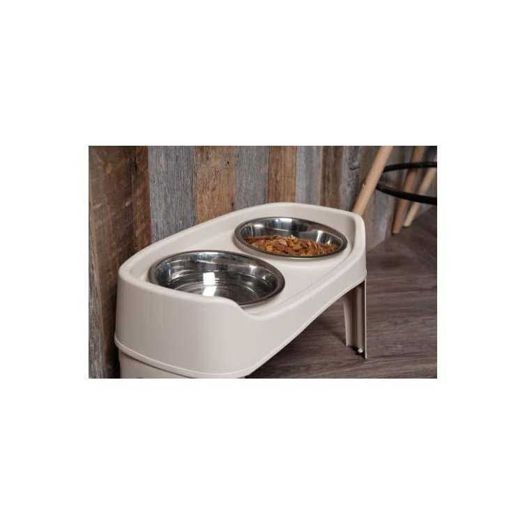 12 inch Elevated Dog Bowls with 2 Qt Stainless Steel Bowls E22936