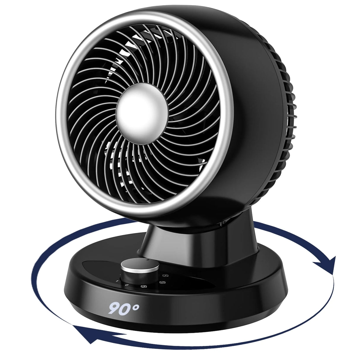 Portable Table Fan with 90° Auto-oscillation, 6 Tilting Head Settings, 3 Speeds O94228