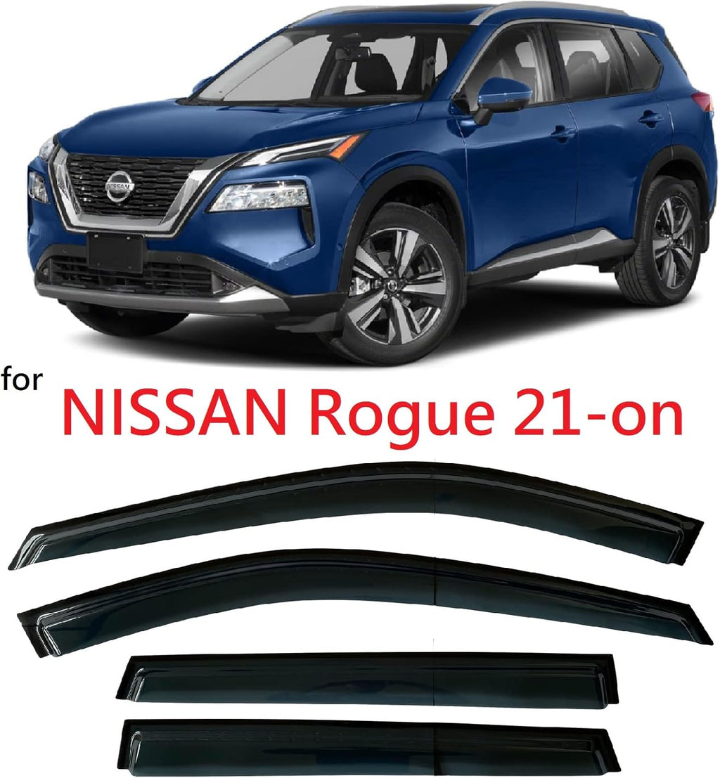 Tinted Side Window Vent Visor Rain Guards Compatible with Nissan Rogue 2021 2022, Pack of 2 S33103