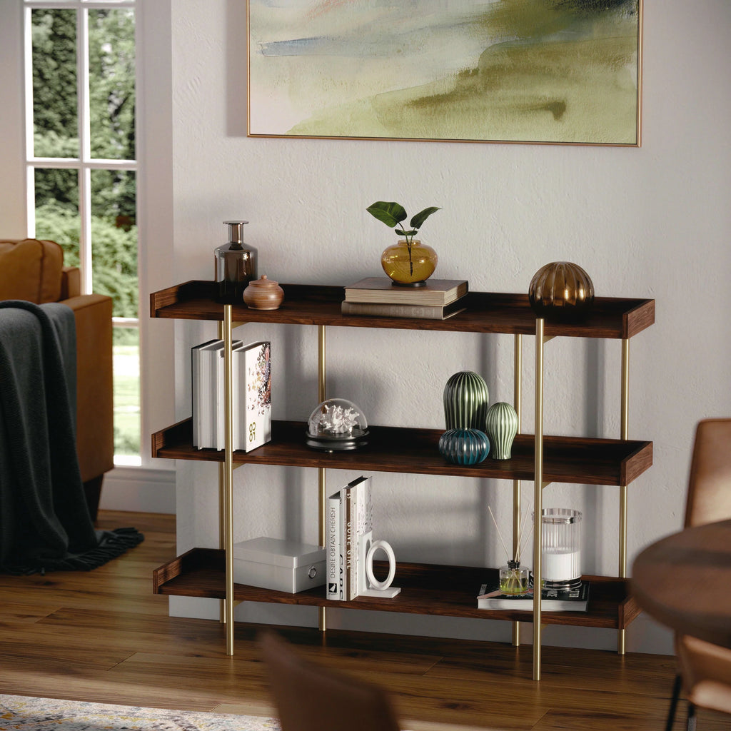 3 Shelf Storage Bookcase with Metal Frame C111