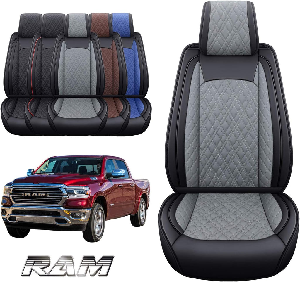 Black-Brown Waterproof Leather Car Seat Covers Full Set Q320078