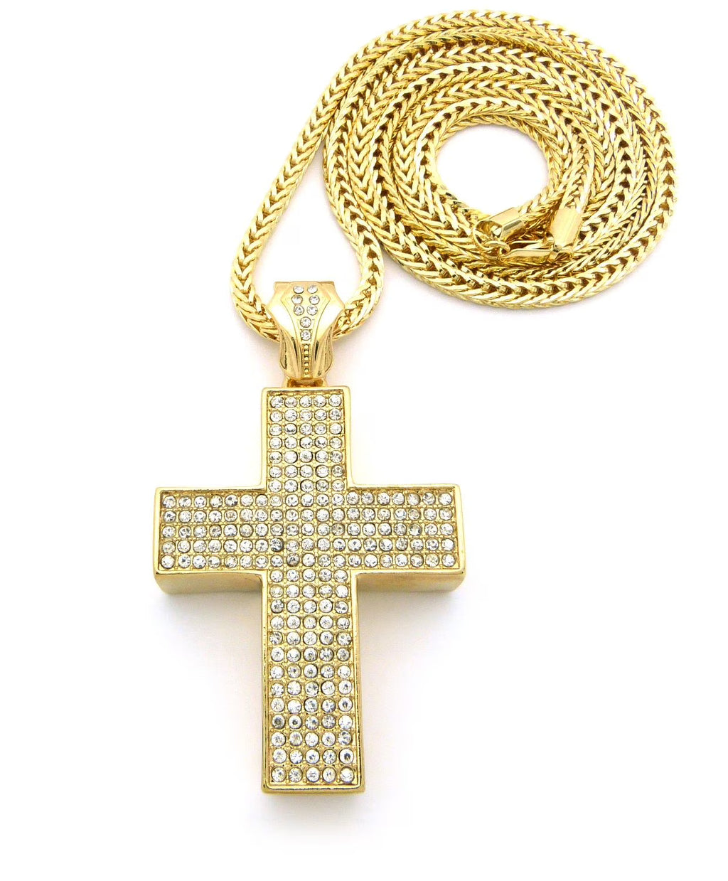 Gold-Tone Cross Pendant Necklace with 36" Chain W568