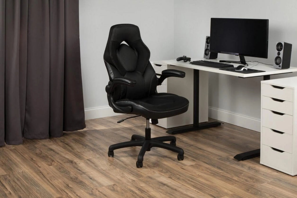 Black Gaming Chair with Integrated Headrest B606