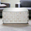 39" Silver Glass Mirrored Coffee Table Y645