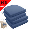 Waterproof Outdoor Seat Cushions Set of 4 Navy Blue X499