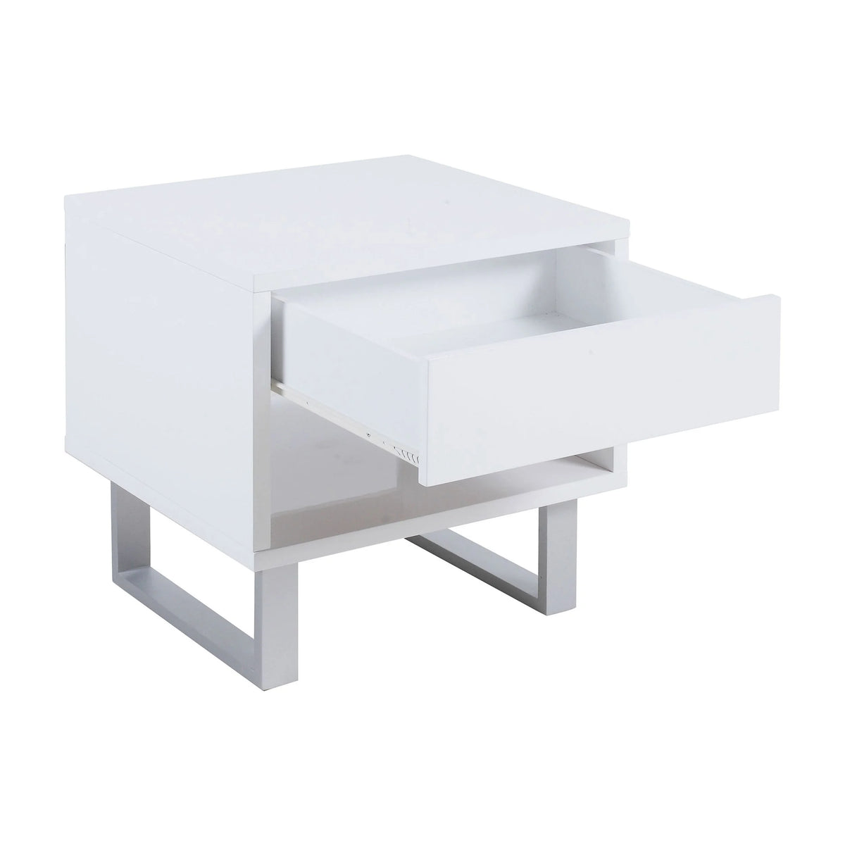 1-drawer End Table High Glossy White O4448