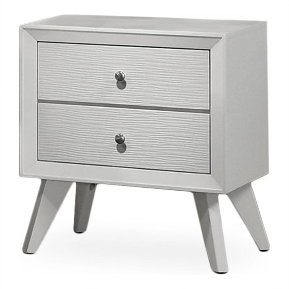 White Wood 3pc Bedroom Set Cal King with 2 Nightstands T700